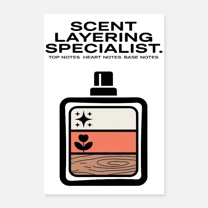 Superposition de parfum Notes de fond en forme de cœur Poster 40 x 60 cm