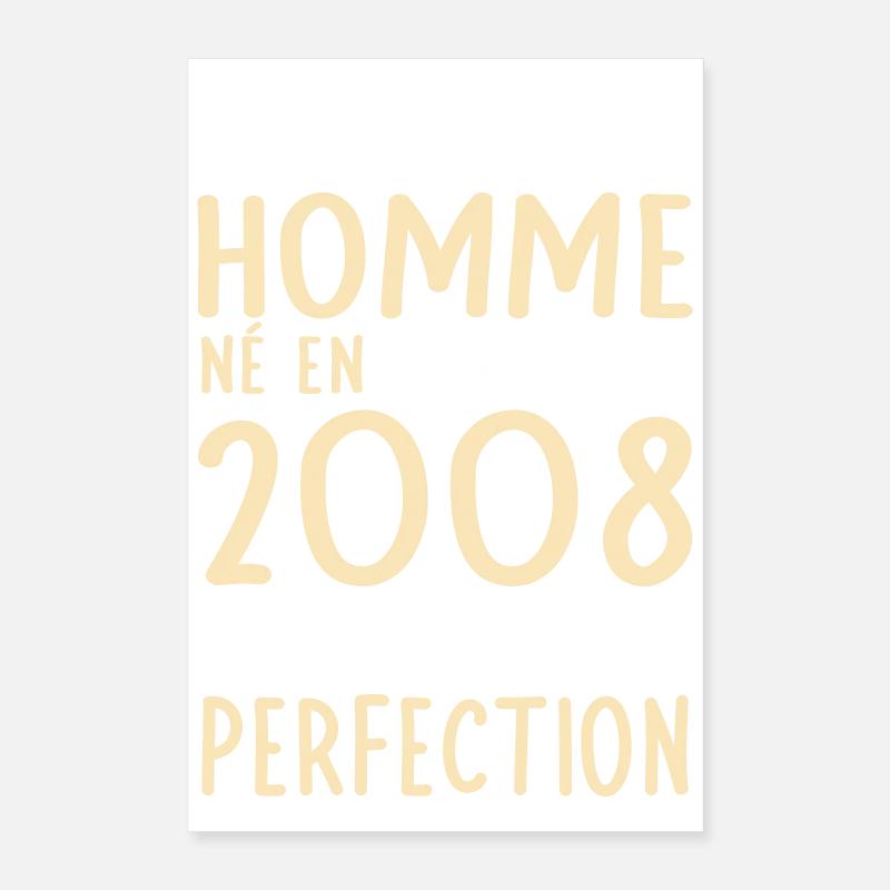 Anniversaire 18 ans - Né en Mars 2008 Poster 40 x 60 cm