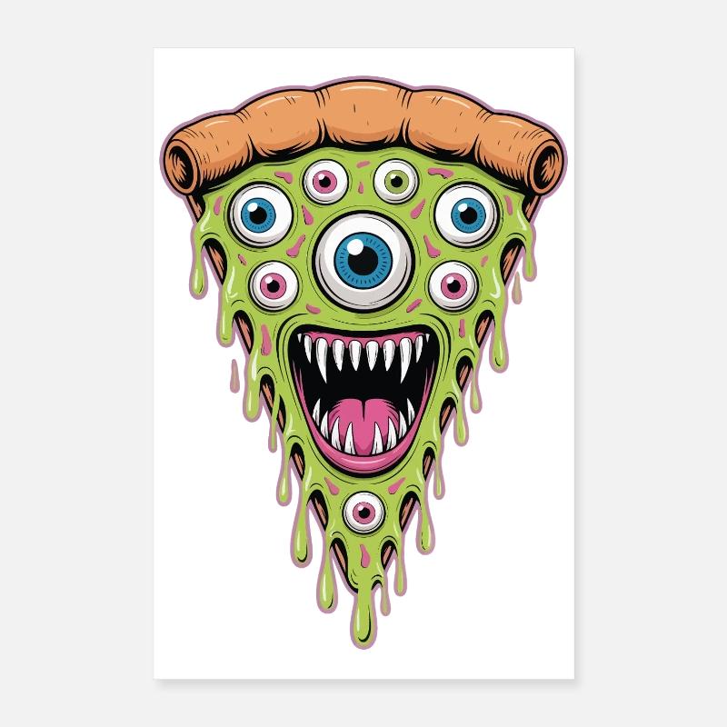 Drippy Eye Pizza Monster Poster 40x60 cm