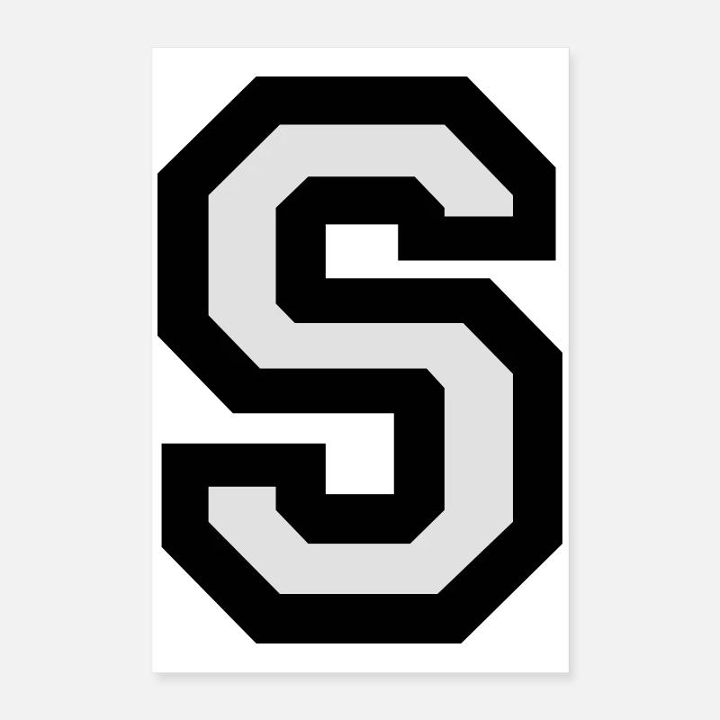 Buchstabe S (zweifarbig) Poster 40x60 cm