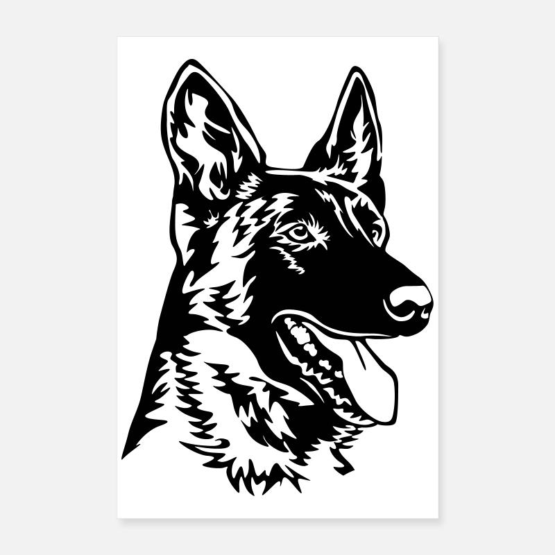 Hollandse Herder Kopf Poster 40x60 cm