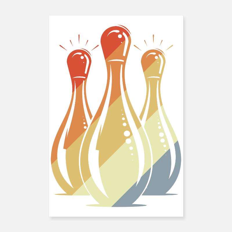 Bowling Graphic Look rétro Poster 40 x 60 cm