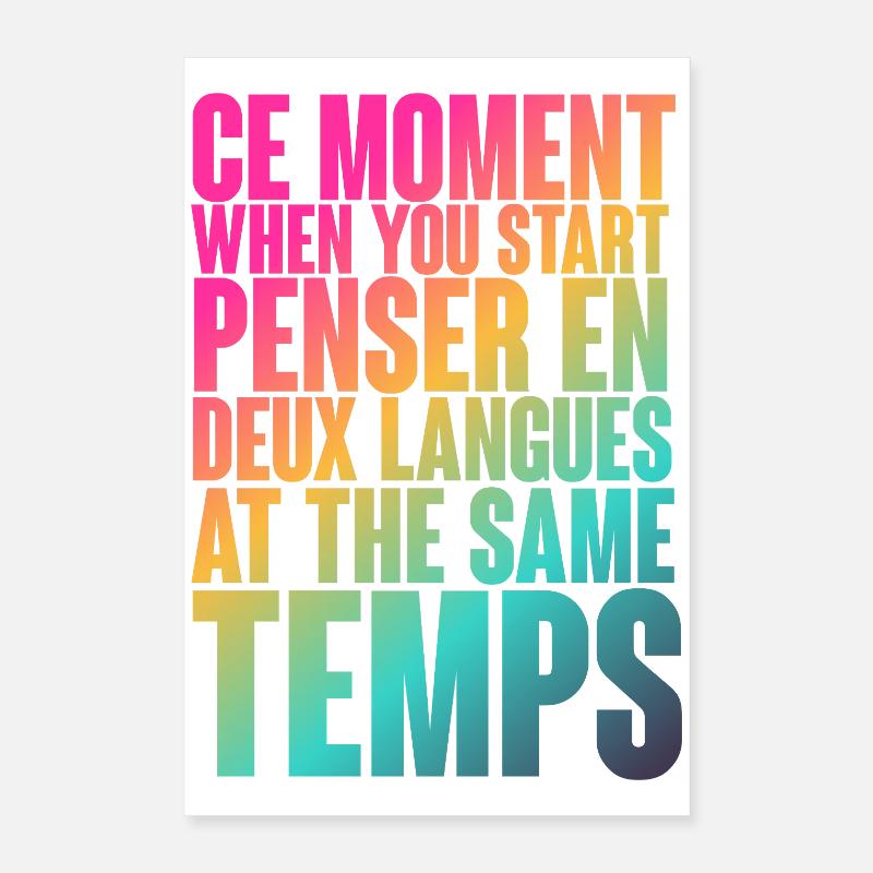 DICTON COOL POUR LES MULTILINGUES, LES INTERNATIONAUX Poster 40 x 60 cm