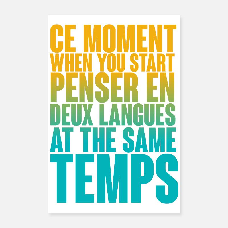 DICTON COOL POUR LES MULTILINGUES, LES INTERNATIONAUX Poster 40 x 60 cm
