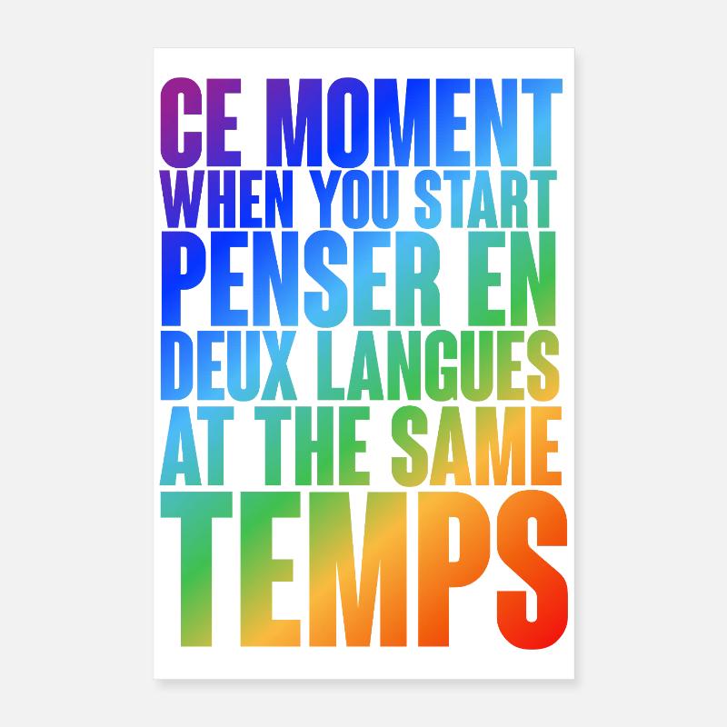 Motif de pensée multilingue en dégradé de couleurs Poster 40 x 60 cm