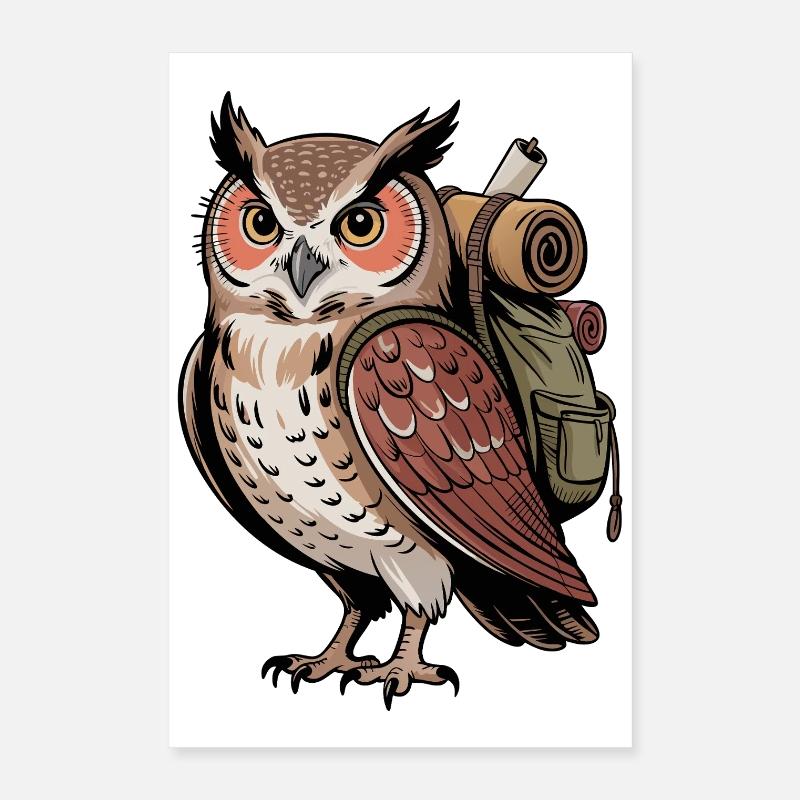 Wandernde Eule Poster 40x60 cm