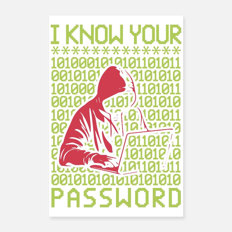 Hacker Hacking Programmer Linux Password Hacker Poster 16" x 24" (40x60 cm)