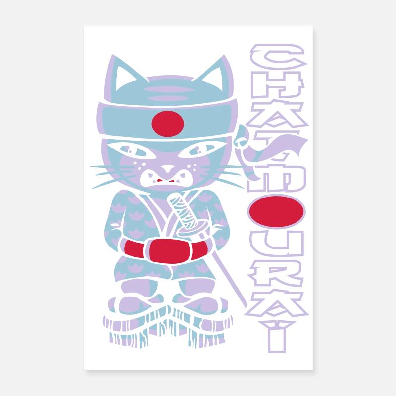 Chat mouraï flex Poster 40 x 60 cm