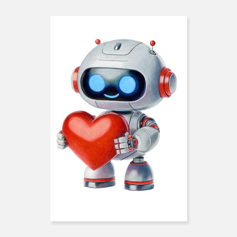 Roboter mit Herz Poster 40x60 cm
