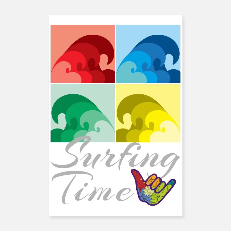 Surf, surf, temps de surf Poster 40 x 60 cm