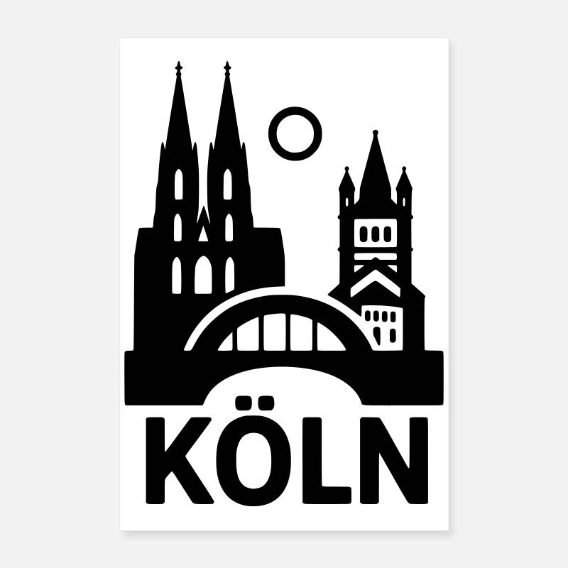 Cologne Silhouette Poster 40 x 60 cm