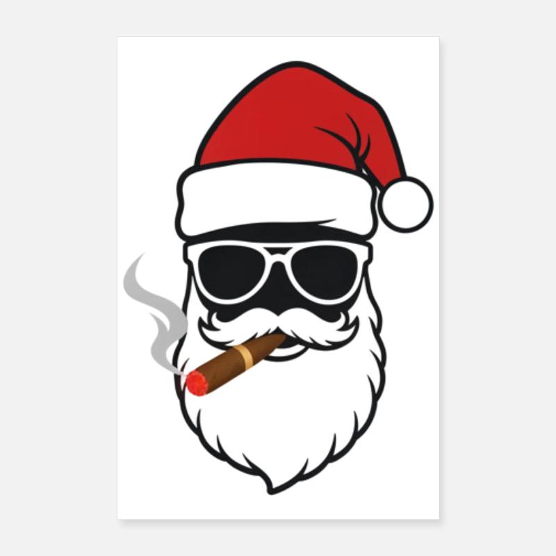 Santa Cigar Sunglasses Poster 16" x 24" (40x60 cm)