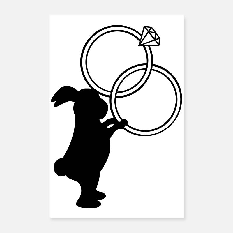 Wedding Rings Wedding Bunny Poster 16" x 24" (40x60 cm)