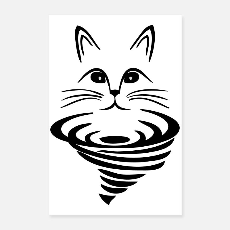 Katze auf Strudel Poster 40x60 cm