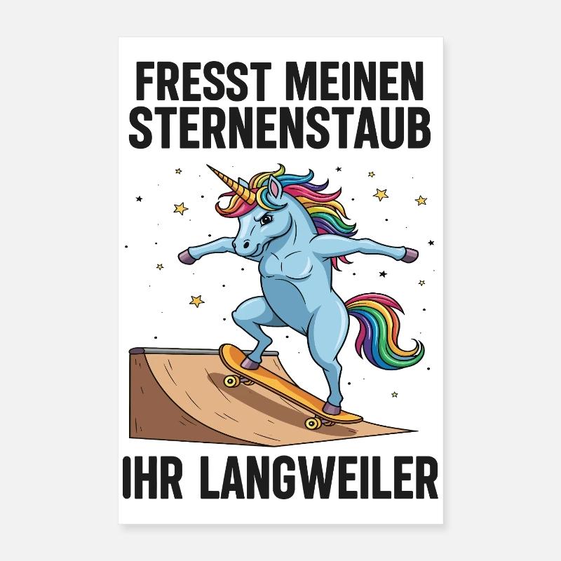 Skateboard-Einhorn Poster 40x60 cm