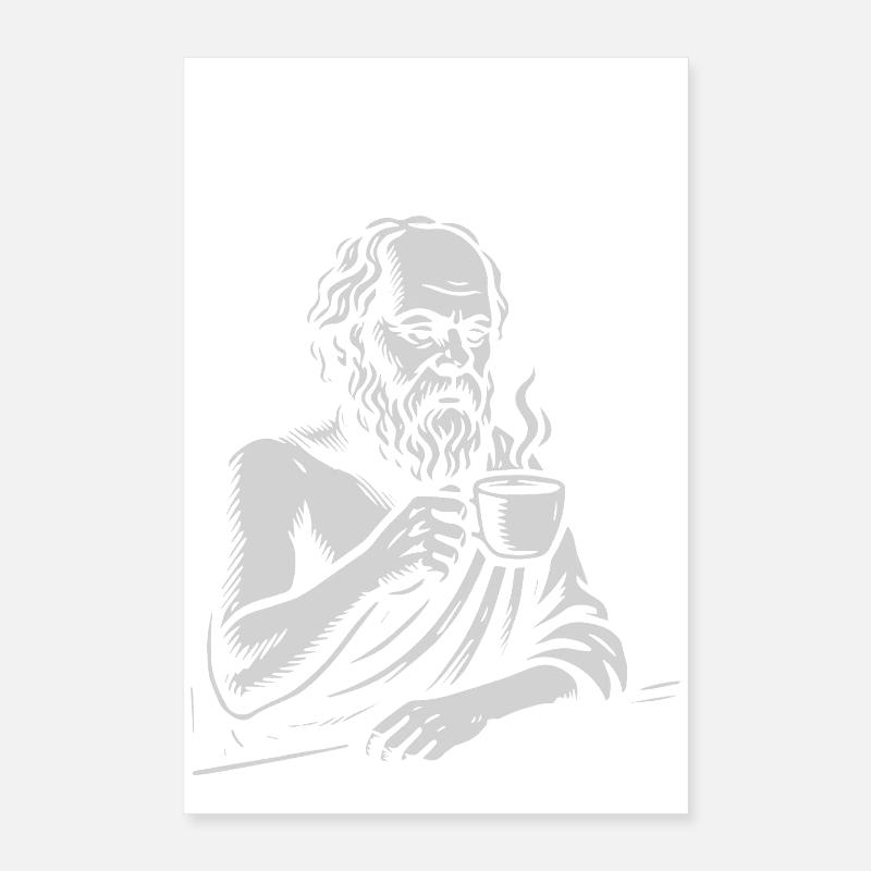 Portrait du café Socrate Poster 40 x 60 cm