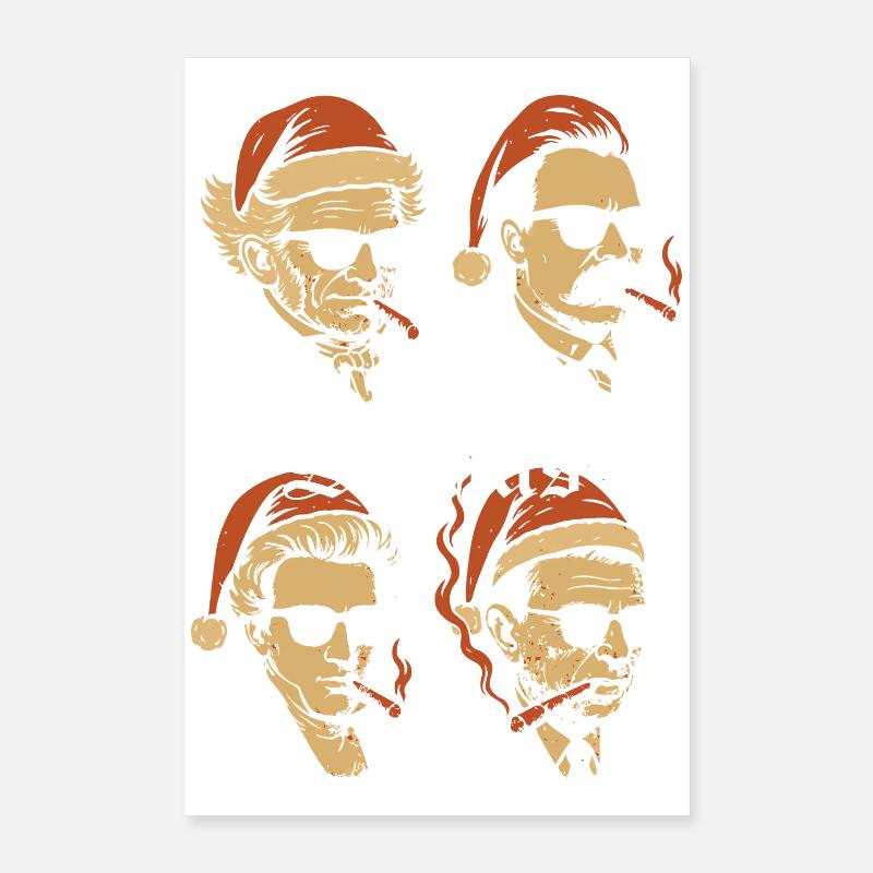 Existenzielle Weihnachtsmänner mit Sonnenbrille Poster 40x60 cm