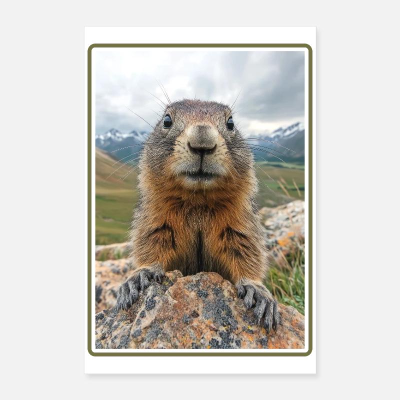 Marmots Groundhog Poster 16" x 24" (40x60 cm)