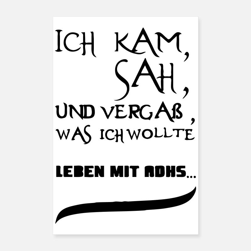 Leben mit ADHS Geschenk Poster 40x60 cm
