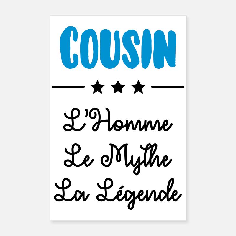 Cousin - Cousine - Famille - Naissance - Bébé Poster 16" x 24" (40x60 cm)