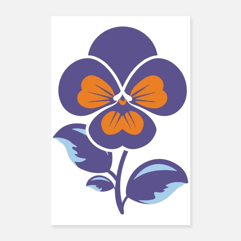 Fleur violette et oranger Poster 40 x 60 cm