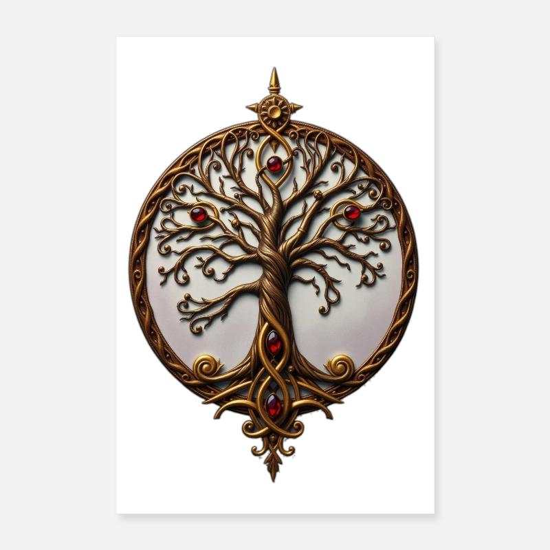 Baum des Lebens in Gold Poster 40x60 cm