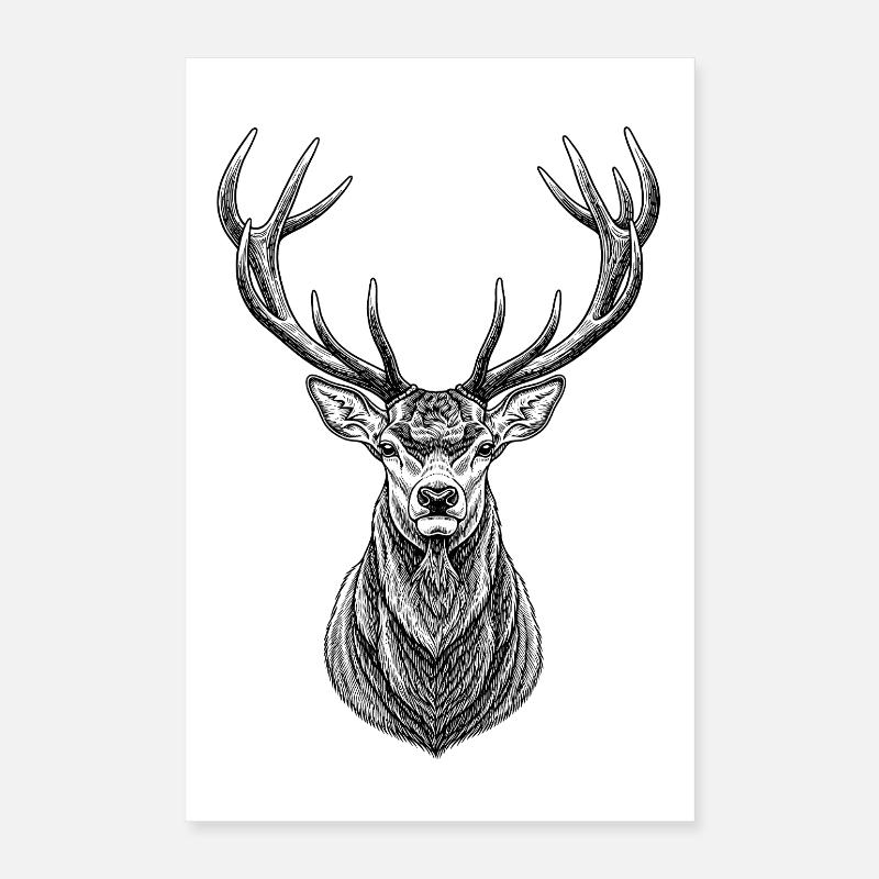Hirsch Geweih | Jäger Wald & Natur Geschenk Poster 40x60 cm