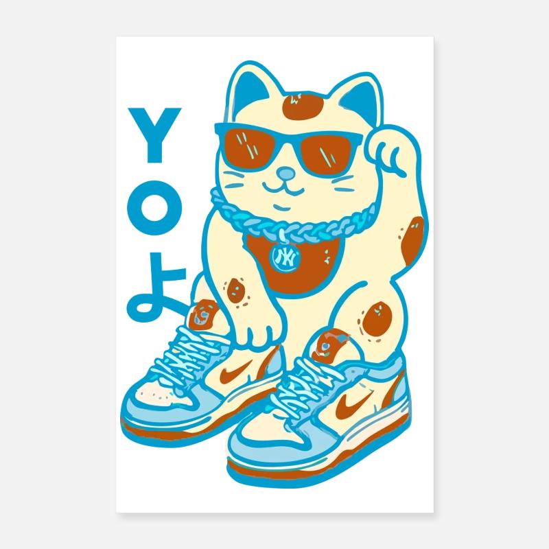 Baskets Lucky Street Cat Poster 40 x 60 cm
