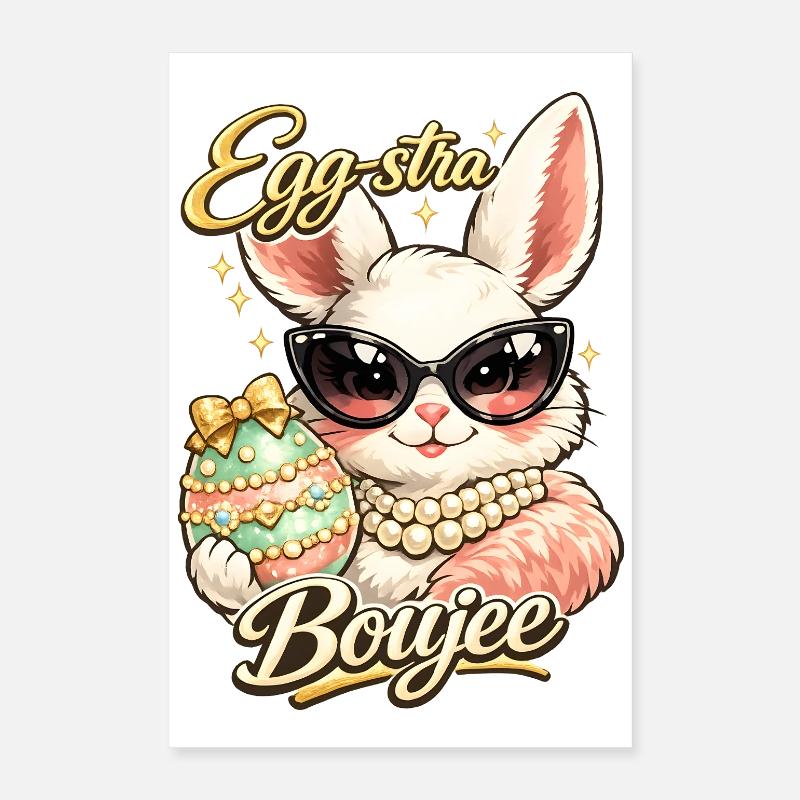 Pâques du lapin de Pâques Eggstra Boujee Poster 40 x 60 cm