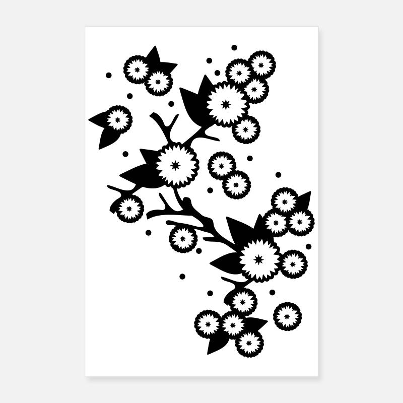 stylized flower branch Poster 16" x 24" (40x60 cm)