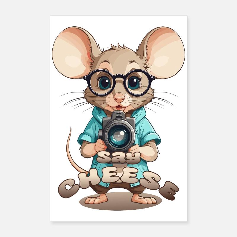 Maus mit Kamera Poster 40x60 cm