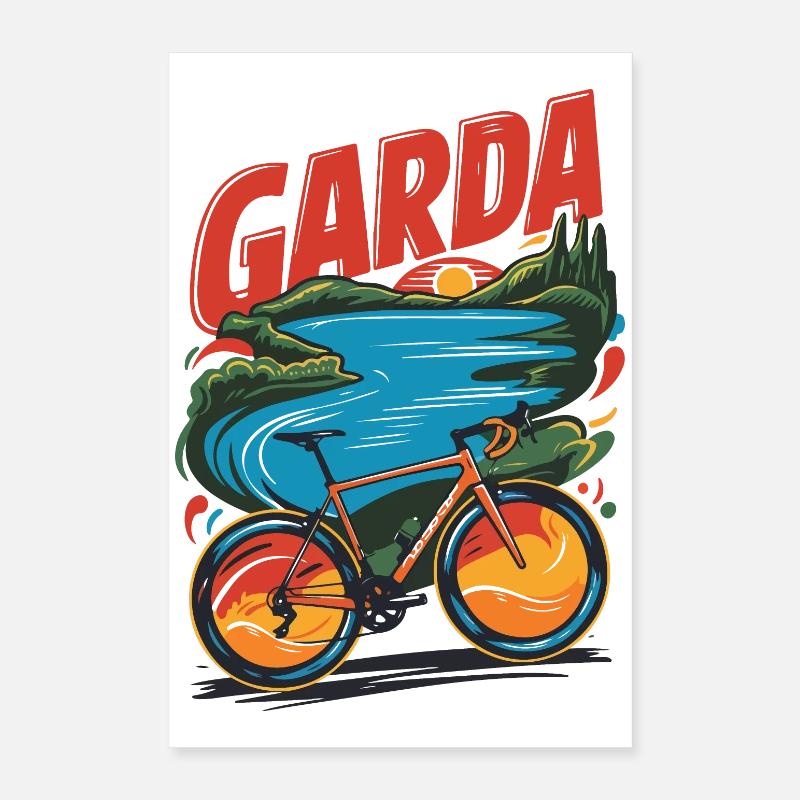 Conception de vélo panoramique du lac de Garde Poster 40 x 60 cm