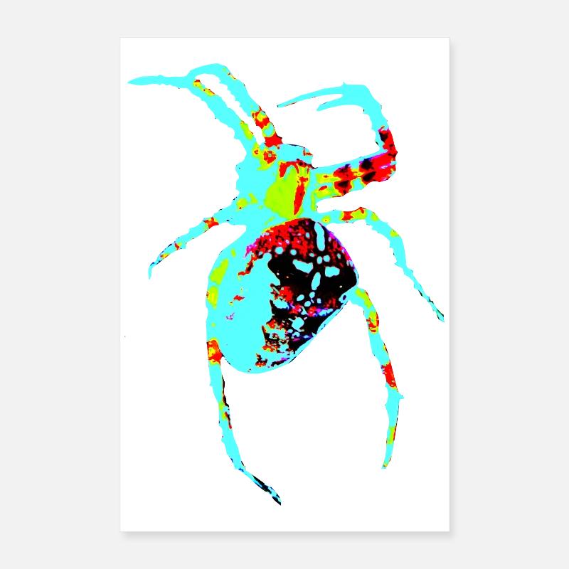 Araignée aux couleurs néon Poster 40 x 60 cm