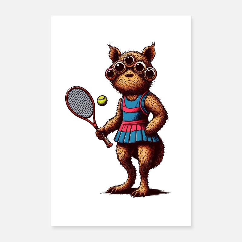 Tennisfanatisches Geschöpf Poster 40x60 cm