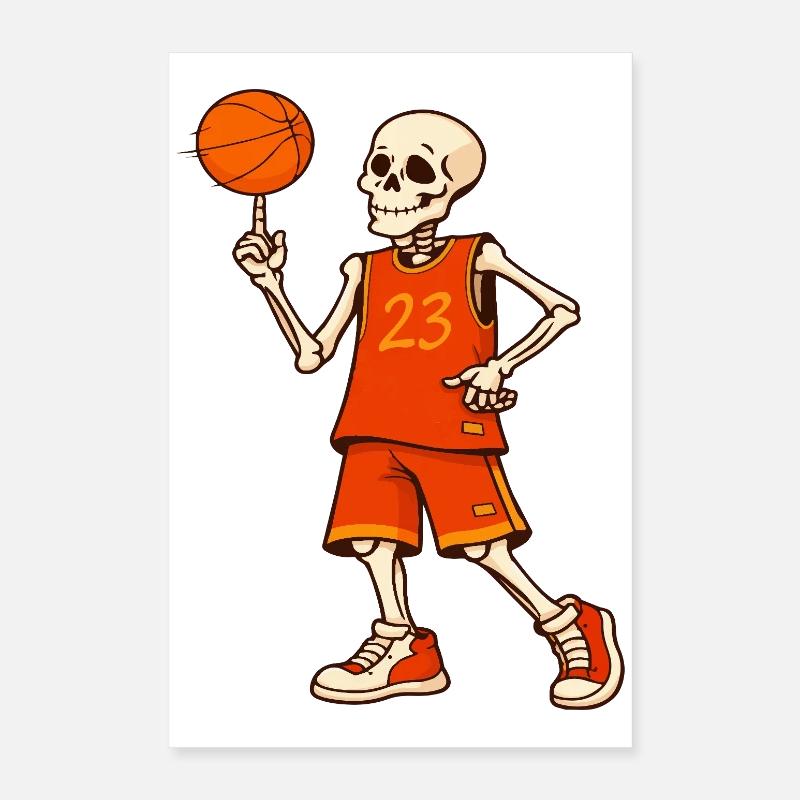 Skeleton Hoops 23 Poster 40x60 cm