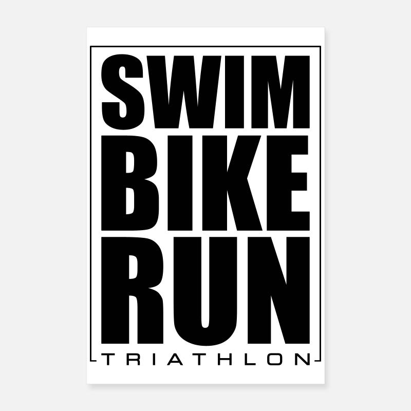Triathlon Natation Course Cyclisme Poster 40 x 60 cm