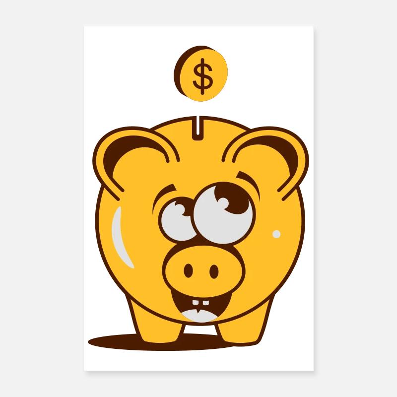 Une tirelire avec un dollar Poster 40 x 60 cm