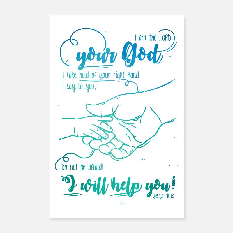 Jesaja Bibelvers Ich helfe dir Poster 40x60 cm