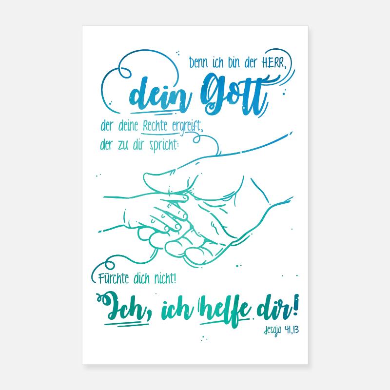 Jesaja Bibelvers Ich helfe dir Poster 40x60 cm