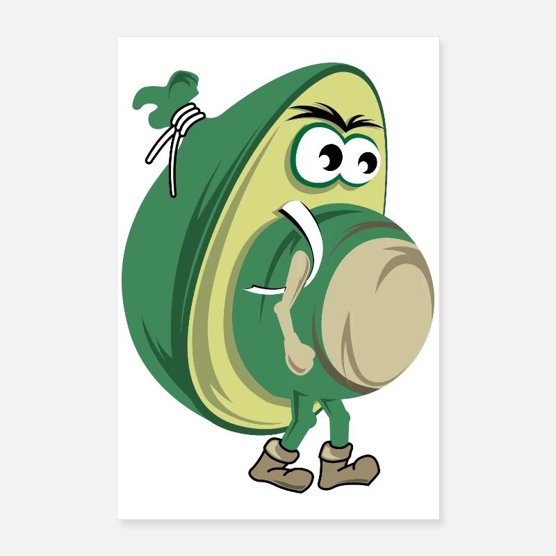 funny avocado hiking nature forest icon icon Poster 16" x 24" (40x60 cm)