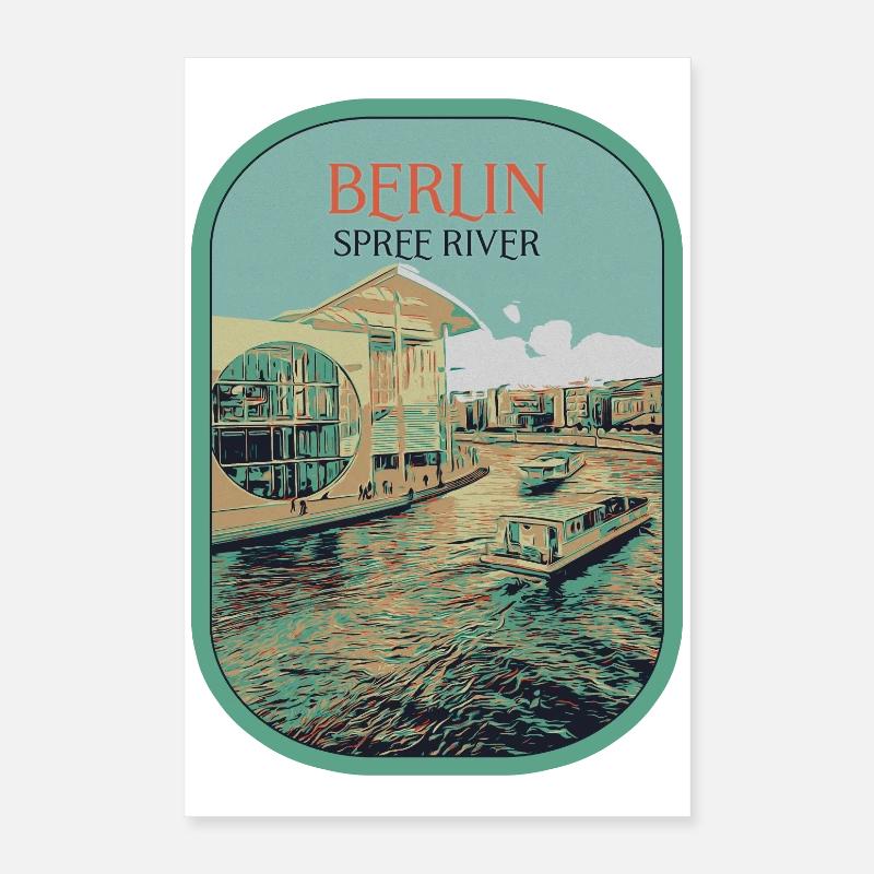 Illustration Architecture Moderne Berlin Poster 40 x 60 cm