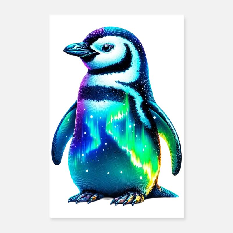 Aurora Borealis Penguin Poster 16" x 24" (40x60 cm)