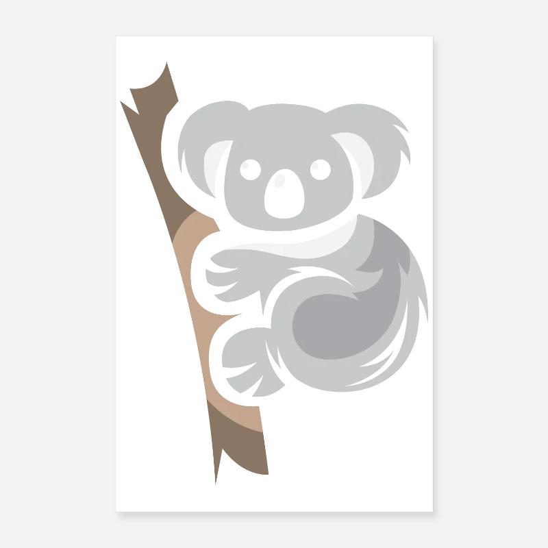 Koala Bär Comic Tier Australien Natur Cartoon Logo Poster 40x60 cm