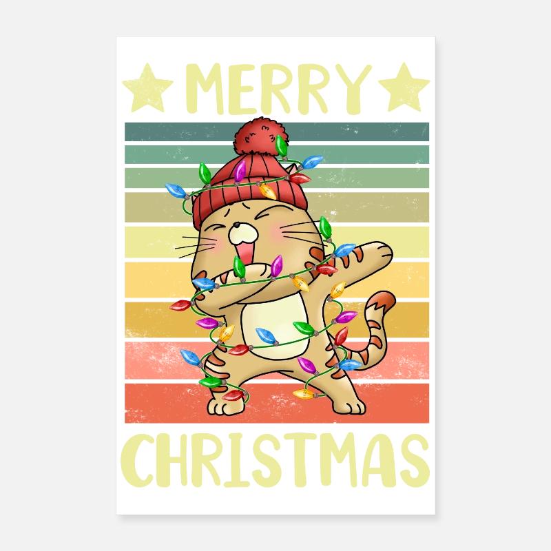 Joyeux Noël Chat Poster 40 x 60 cm