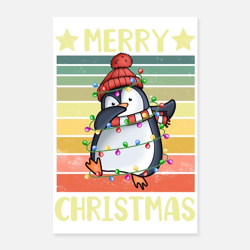 Joyeux Noël Pingouin Poster 40 x 60 cm