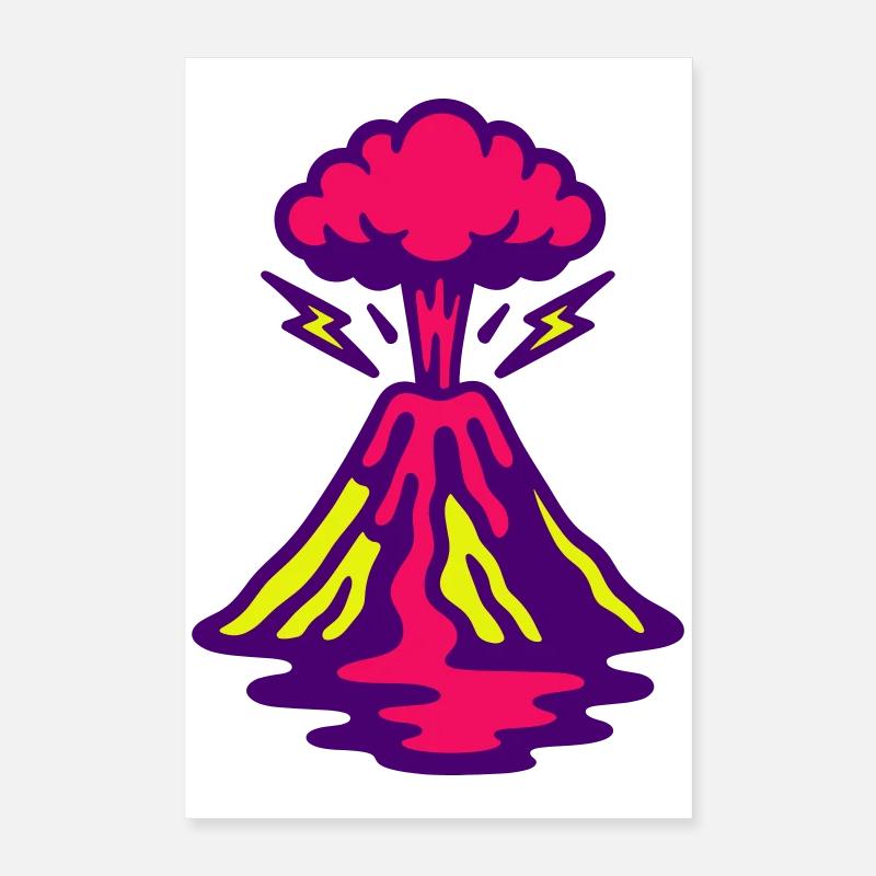 Volcano Pop Art Poster 16" x 24" (40x60 cm)