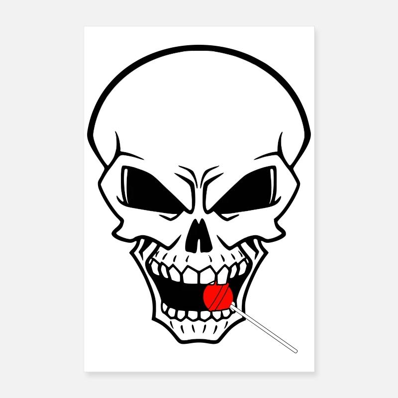 Rebel Skull with Red Lollipop Poster 16" x 24" (40x60 cm)