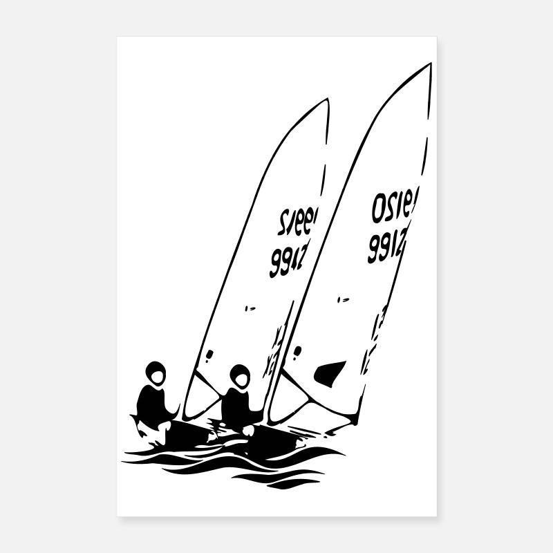 ILCA Dériveurs laser à voile dans la régate Poster 40 x 60 cm