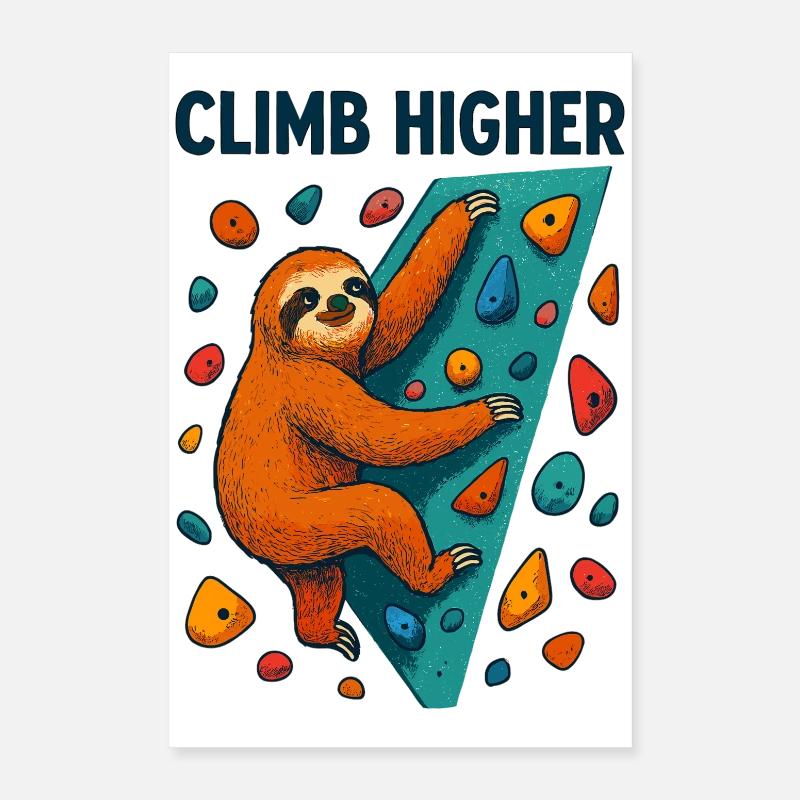 Bouldern Faultier Klettern Geschenk Poster 40x60 cm