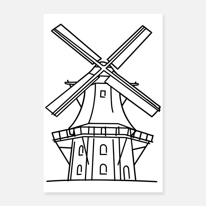 Mulino a vento Poster 40x60 cm